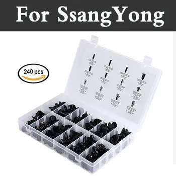 

240x Car Fasteners Assortment Set In Case Fit Set Rivets For Ssangyong Actyon Korando Kyron Musso Nomad Rexton Tivoli