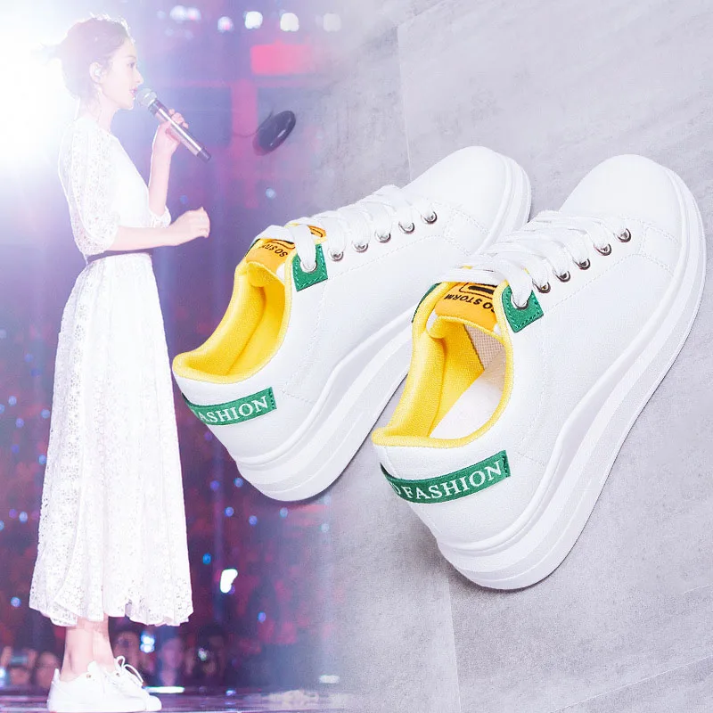 

BODENSEE Women ShoesLight Women Sneakers Tenis Feminino Women Casual Shoes Vulcanize Breathable Trainers White Seaker S1814