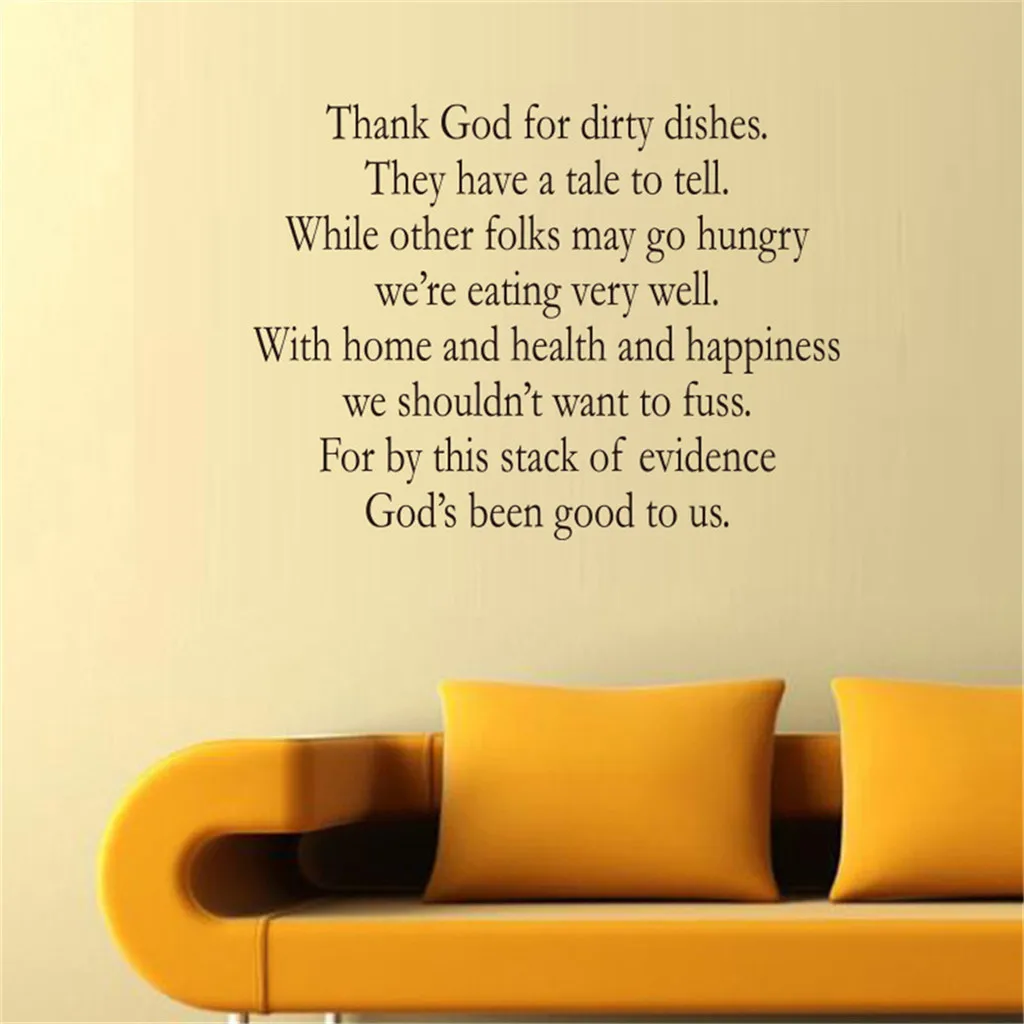 KAKUDER thank god Removable Incentive Sticker Art Vinyl Mural Home Wall Window Decor English proverbs dropshipping | Дом и сад