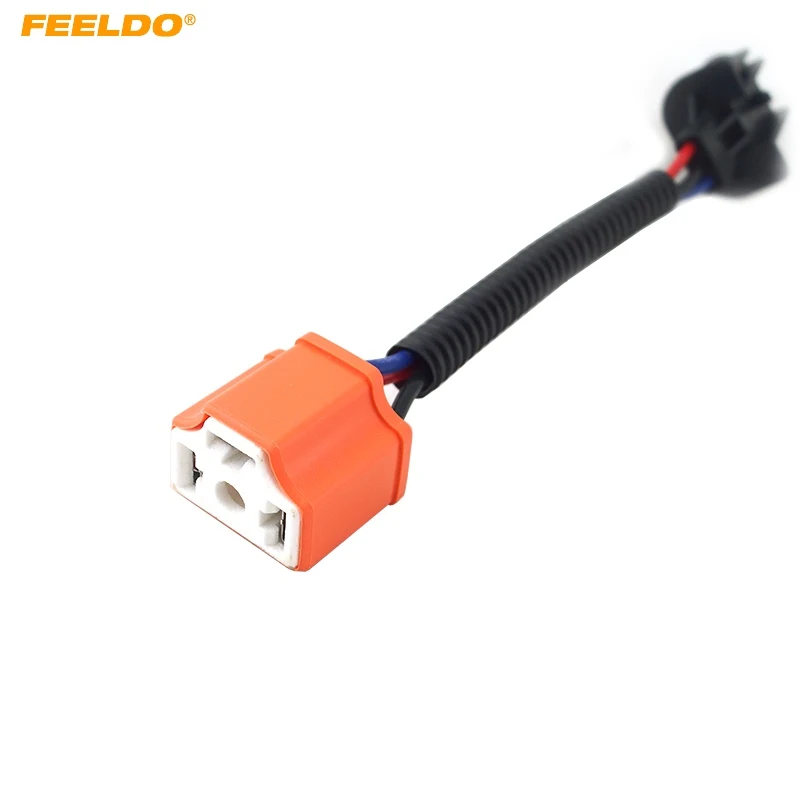 FEELDO 30Pcs Conversion Headlight adapter socket H13 to H4 harness FD