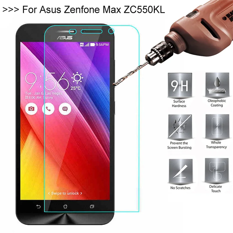 

9H 2.5D Premium Tempered Glass Protector For Asus Zenfone Max ZC550KL Phone Cover Screen Protective Film