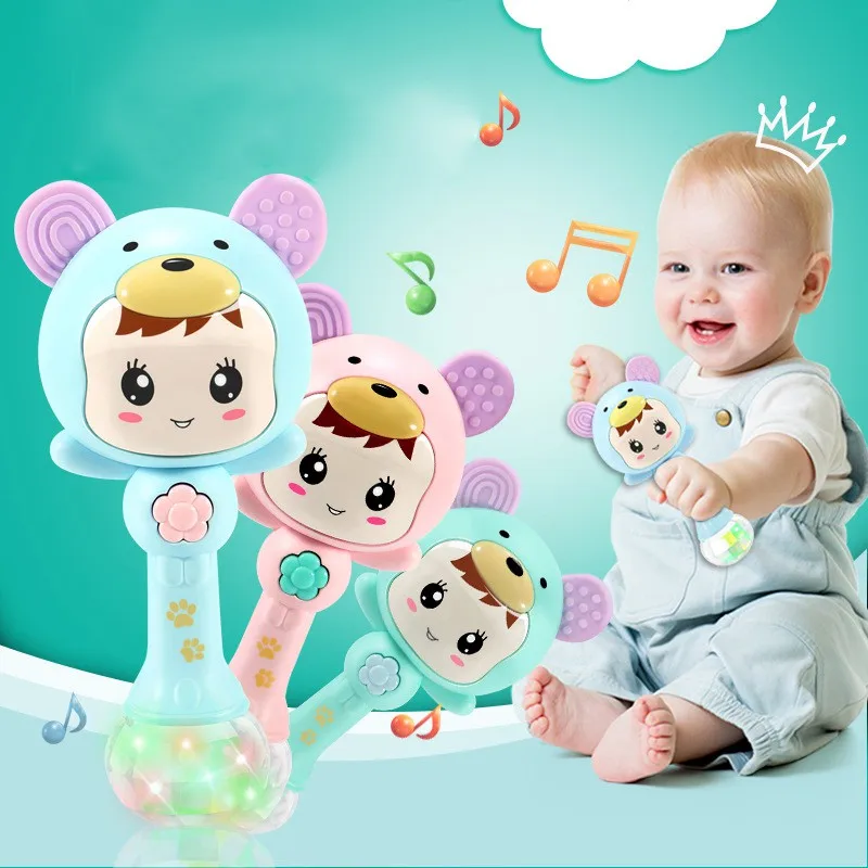 

2018 Baby Shaker Sand Hammer Toy Dynamic Rhythm Stick Baby Rattles Kids Musical Party Favor Musical Instrument Toys