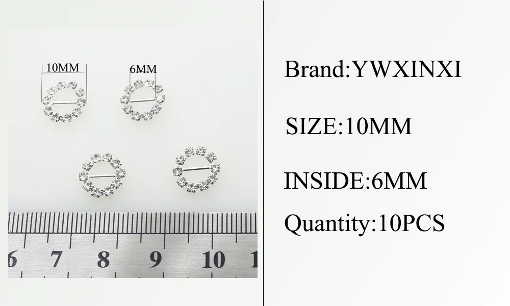 10 шт./лот, 10 мм, хрустальные стразы, пряжка, металлическая, круглая, для женской обуви, пригласительная лента, слайдер, свадебная карта, украшение для волос для детей