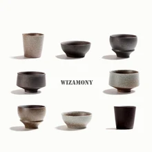 WIZAMONY, 1 шт., японская керамическая чайная чашка, сырая керамика для пуэр, фарфоровая посуда для напитков, чайный набор, китайская чайная чашка, кунг-фу