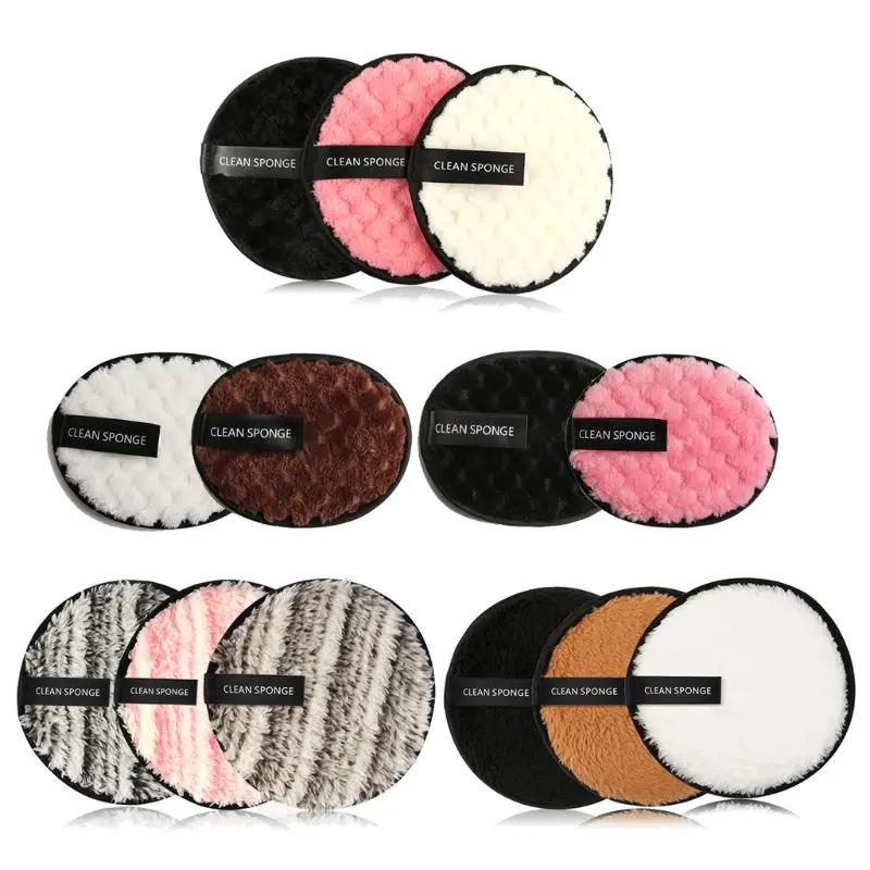3/4 шт Макияж Губка для удаления флаттер мойка Чистка Хлопок хлопать многоразовые мокрое лицо слоеного мягкий натуральный очиститель инструменты