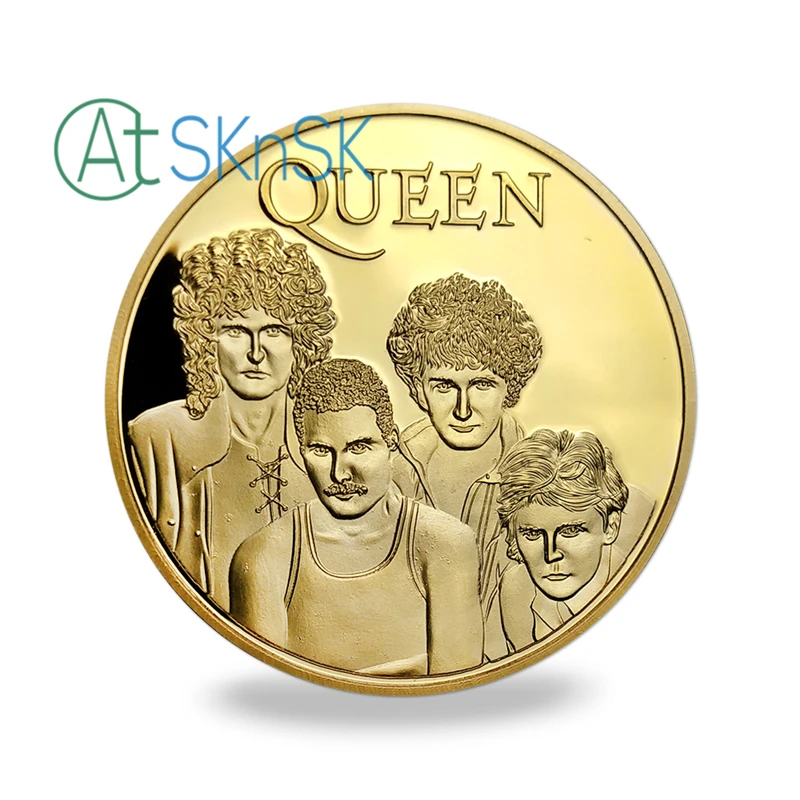 British Queen Rock Band Silver Plated Commemorative Coin Gold Plated Metal Coins For Fans Collection