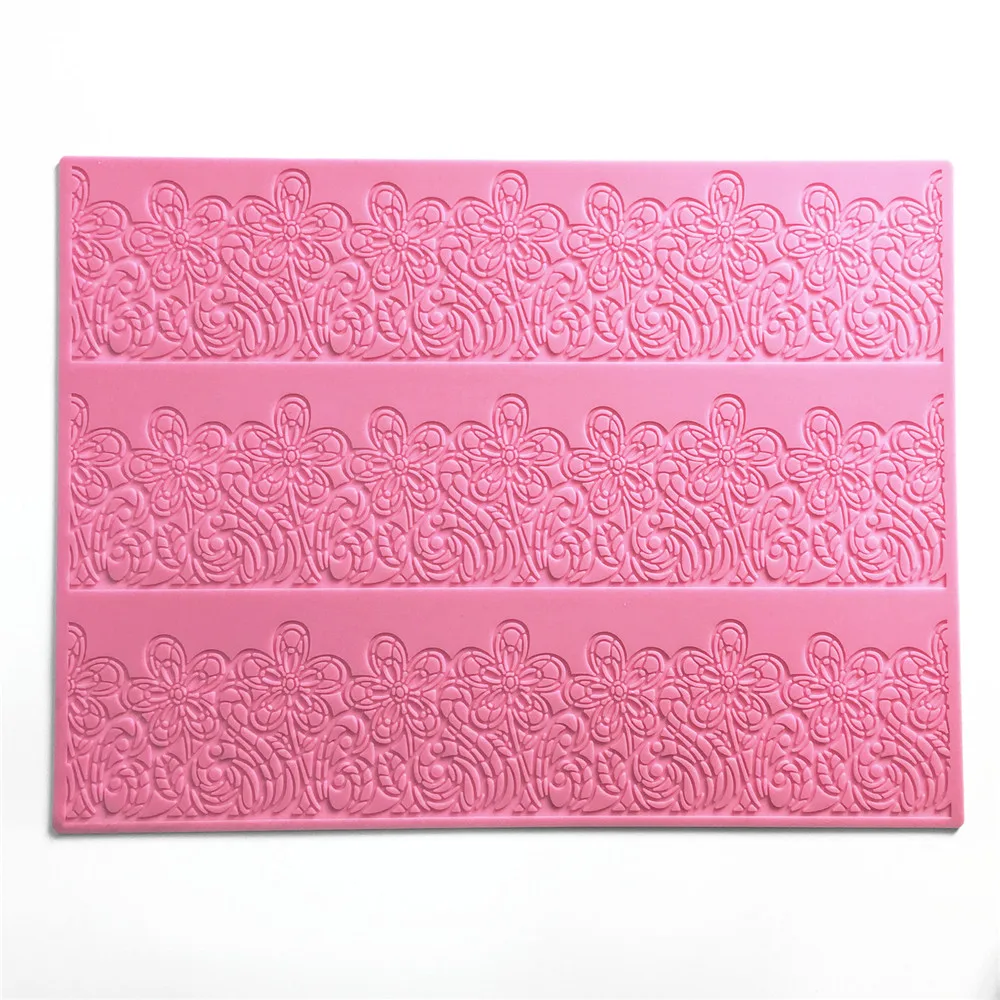 

Lace silicone mold food grade The Flowers cake mold cake sucrose fondant cake decorating tools Lace border Chocolate Clay mold