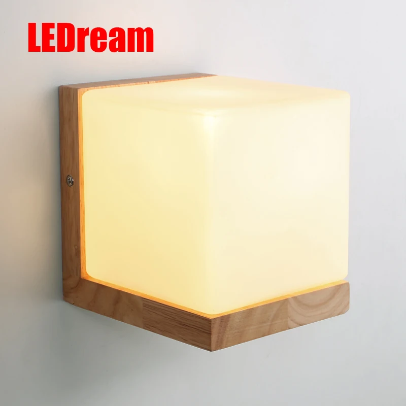 

Contemporary and contracted wall lamp of bedroom the head of a bed sweet Japanese corridor Lamps Chinese wood LED E14lights