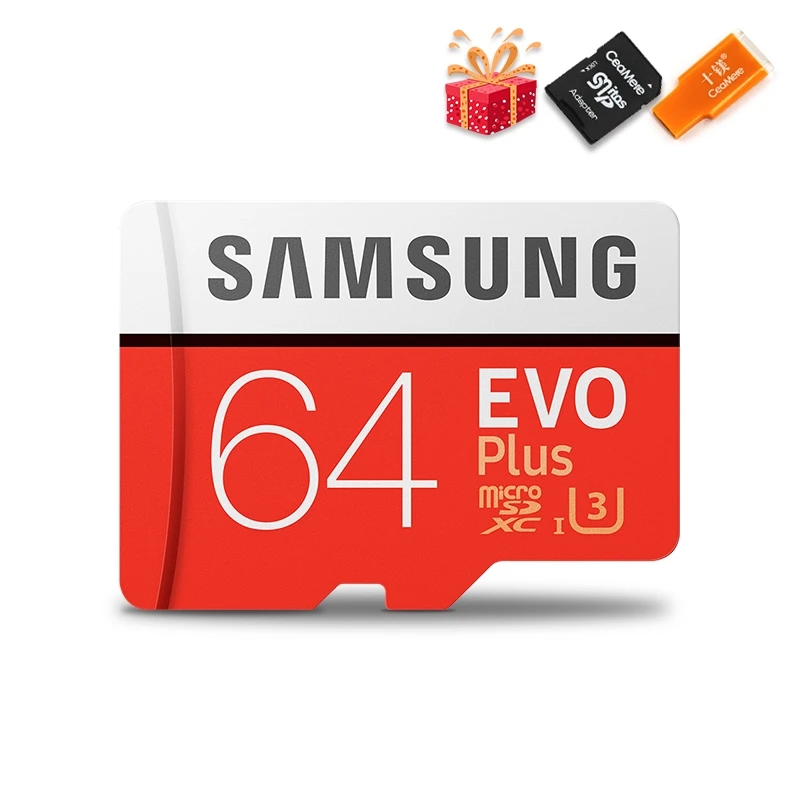 Карта Microsd SAMSUNG 256G 128 Гб 64 ГБ 32 ГБ 16 ГБ 8 ГБ 100 МБ/с./с класс 10 U3 U1 SDXC класс EVO+ Micro SD карта памяти TF флэш-карта - Емкость: 64GB U3 100MBS KT