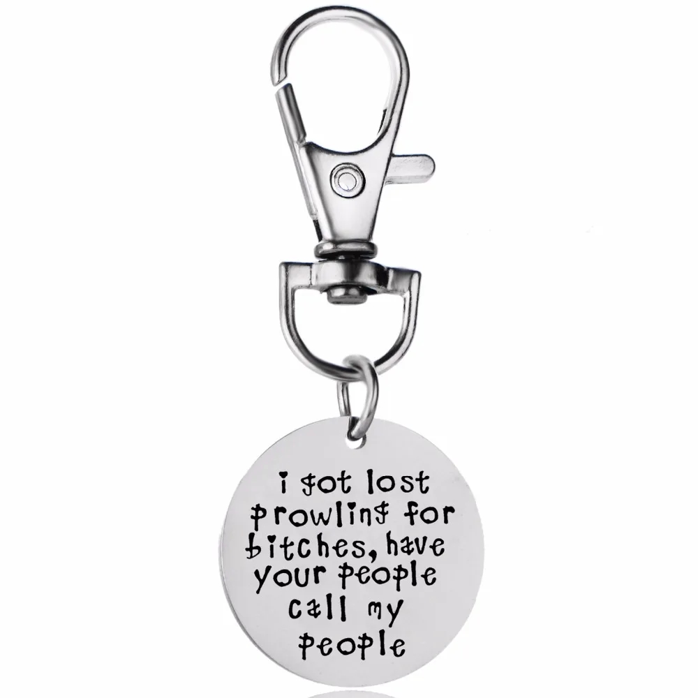 

Funny Dog Cat Pet ID Tag Keychain I Got Lost Prowling Stainless Steel Keyring For Women Men Animals Lover Jewelry Gift Key Chain