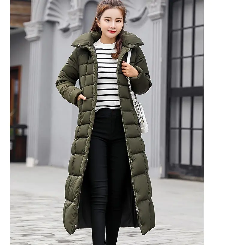 Зимний женский пуховик, Женское пальто, толстый теплый длинный пуховик, женская верхняя одежда, модная зимняя куртка с капюшоном для женщин