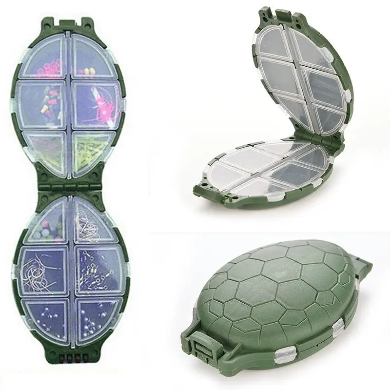 1Pcs Tortoise Shape Fishing Box Plastic Turtle Fishing Lure Hooks