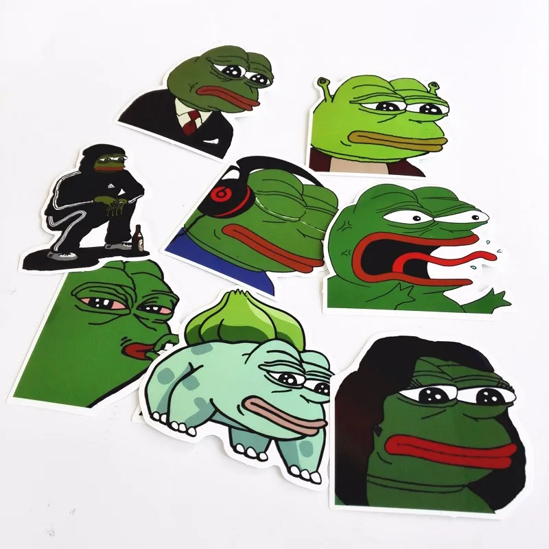 TD ZW, 8 шт., веселая наклейка "Sad Frog" для автомобиля, ноутбука, багажа, скейтборда, мотоцикла, сноуборда, телефона, наклейка, игрушка, Pegatina, наклейка s