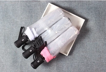 

Transparent Umbrella For Women Female Cheap Automatic Folding Umbrellas Rain Chinese Transparent umbrell