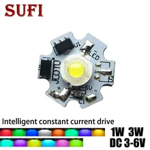 1 Вт 3 Вт с драйвером постоянного тока для Светодиода Теплый натуральный холодный белый синий красный зеленый желтый светодиодный светильник с PCB светильник ing трансформаторы