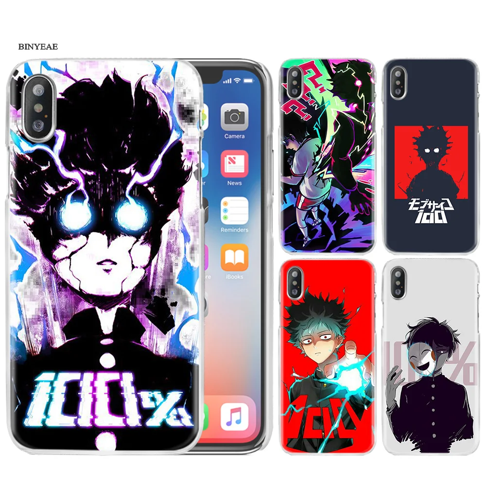 

Mob Psycho 100 Anime Phone Case Cover Clear Hard PC Plastic for iPhone XS Max XR 7 8 6 6s Plus X 5 5s SE 5C 4 4S Fundas Coque