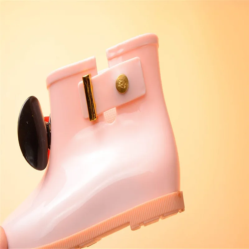 children's rain shoes girls Kids Children Baby Girls Bowknot Dot Rubber Waterproof Student Boots Rain Shoes #4M02 (16)
