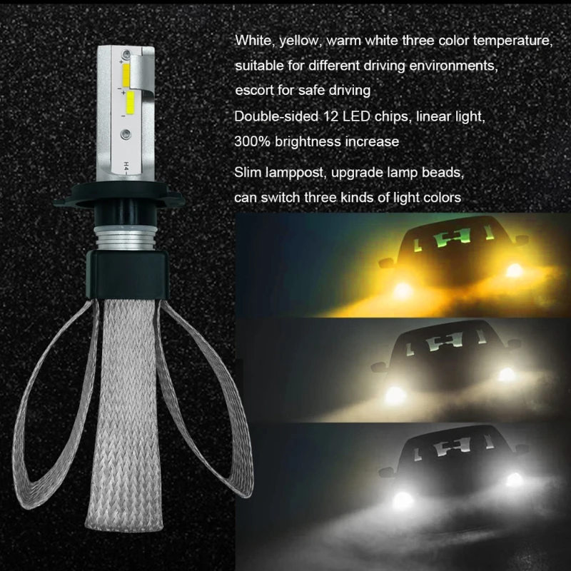 2PCS Car-Styling High Performance H4 H7 H8/11 9006 9005 120W LED 3 color Headlight Kit Beam Bulbs T9 Automobiles Headlight Bulbs 2PCS Car-Styling High Performance H4 H7 H8/11 9006 9005 120W LED 3 color Headlight Kit Beam Bulbs T9 Automobiles Headlight Bulbs