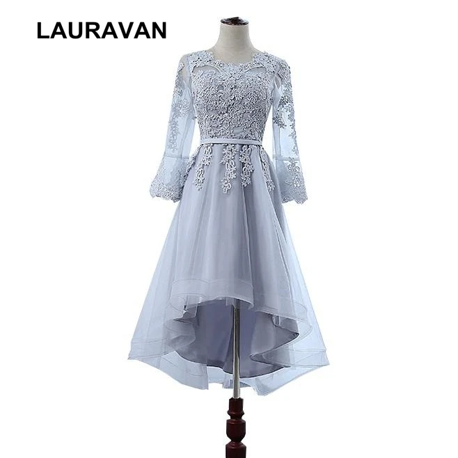 Robe de soiree mariage Платья для подружек невесты с коротким передом и длинными рукавами на спине платье для девочек-подростков