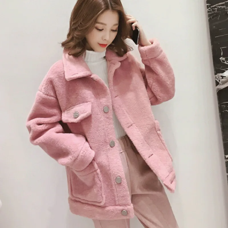 

Lamb harajuku coat female short lambskin jacket student short coat veste femme women jacket coats and jackets women chaqueta