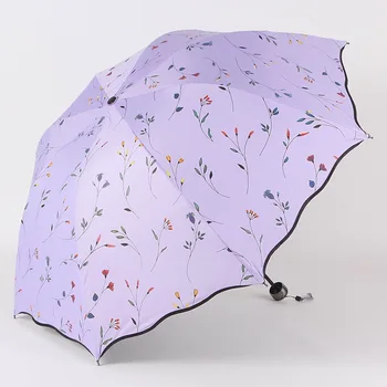 

Women Fashion Flowers Umbrella UV Protection Windproof Folding Compact Outdoor Travel Sun Umbrellas Best Price Big Umbrella
