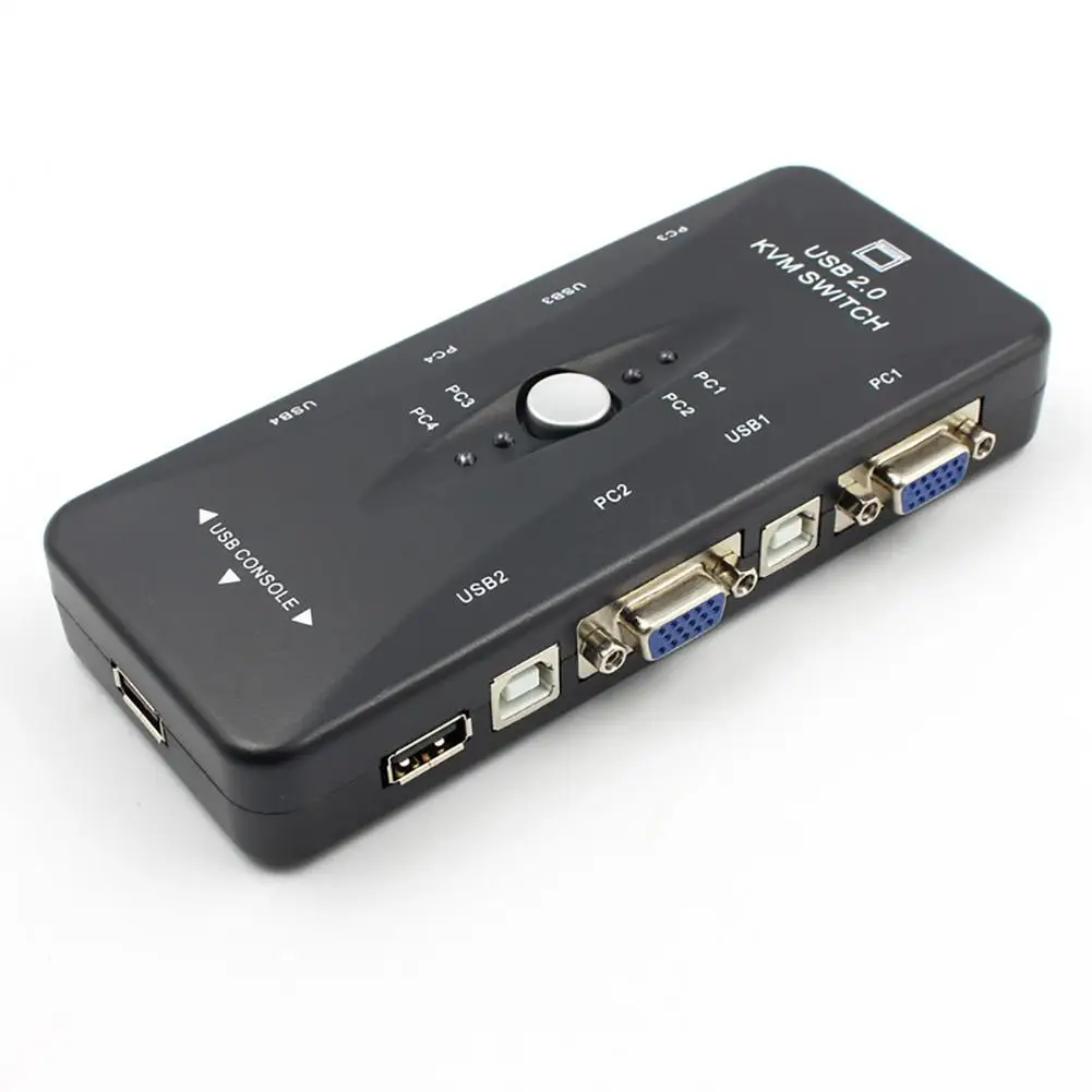 

1pc 4 Ports USB 2.0 KVM Switch Mouse/Keyboard/Printer/VGA Video Monitor 1920x1440
