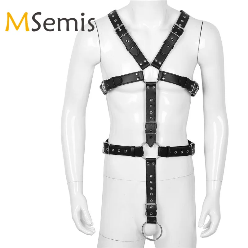 MSemis, мужской кожаный бондаж, для всего тела, жгут для связывания, съемный ремень с О-образным кольцом, открытая промежность, БДСМ, мужской жгут для геев, игра для взрослых