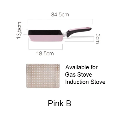 13,5x18,5 см Сковорода из нержавеющей стали с антипригарным покрытием алюминиевая кухонная посуда из сплава Блинный яичный горшок глубокая газовая Индукционная Плита Гриль Новинка - Цвет: Pink B