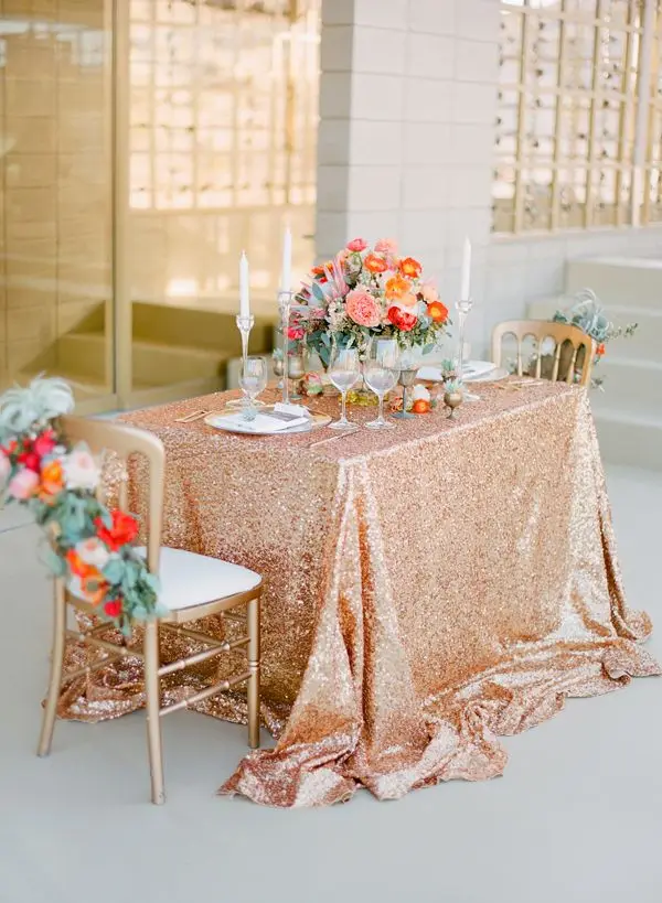 

2017 New Sparkly Rose Gold Sequin Tablecloth 10pcs 90x156 inch ,Cake Sequin Tablecloth, Sequin Linens for Wedding Decorat