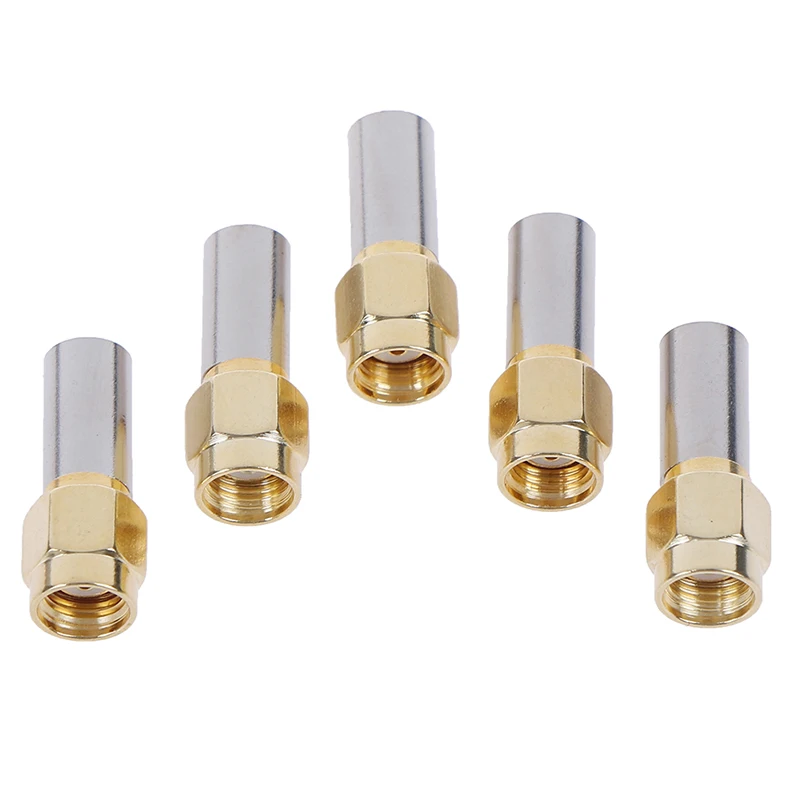 Conector Coaxial RF Crimp, 5 uds., SMA macho, para RG58 RG142 RG400 LMR195 RG223