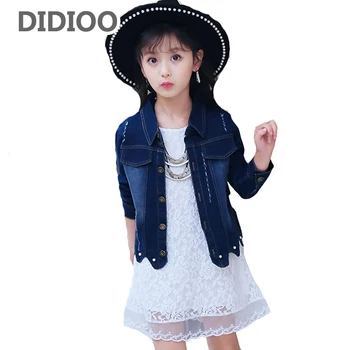 

Baby Outfits for Girls White Dress & Denim Jackets Suits Infant Vestido Jeans Coat Clothes Sets 8 10 12 Years Kids Clothing Sets
