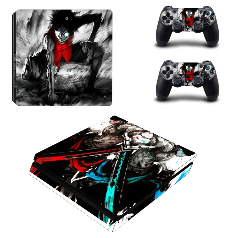 Аниме One Piece Luffy Decal PS4 Slim Skin Sticker для консоли Sony PlayStation 4 и 2 контроллеров Sticker|stickers