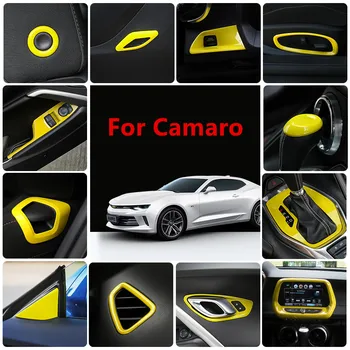 

ABS Fashion Yellow Air Outlet A Pillar Navigation Screen Handle Reading Light Frame For Chevrolet Camaro 2017 2018 AAA037H