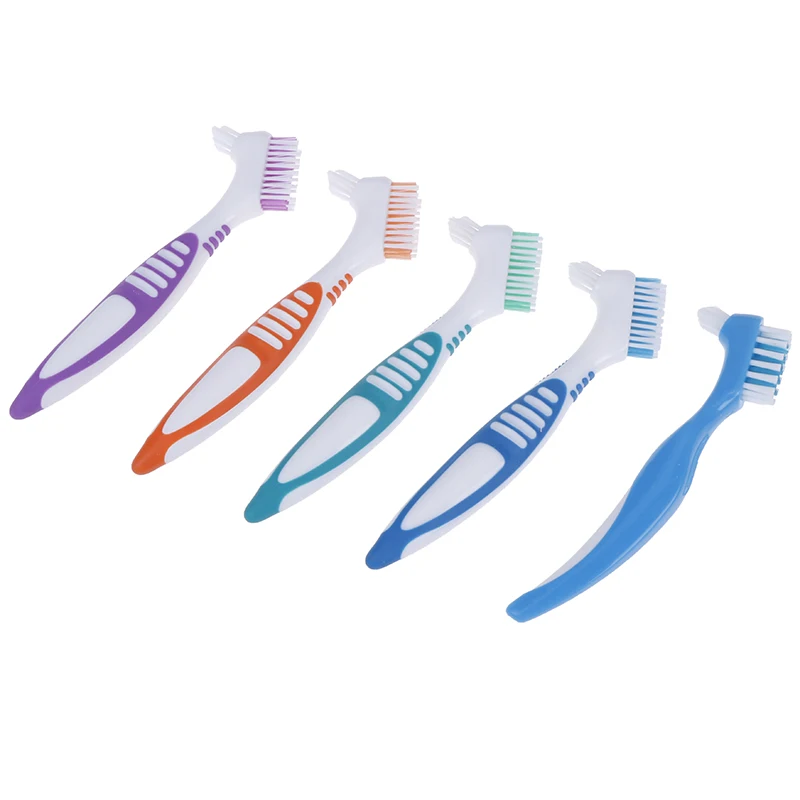 Denture Cleaning Brush Multilayered Bristles False Teeth Brush Oral