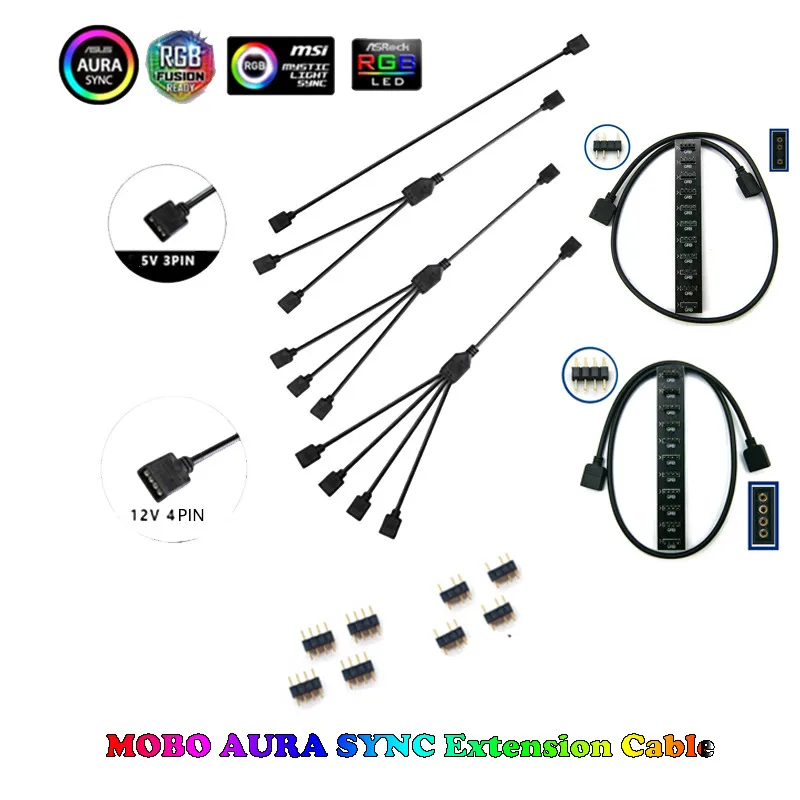 Материнская плата интерфейс 3PIN/4PIN AURA RGB 1-4 интерфейс сплиттер адресуемый D-RGB синхронизация концентратор передачи удлинитель