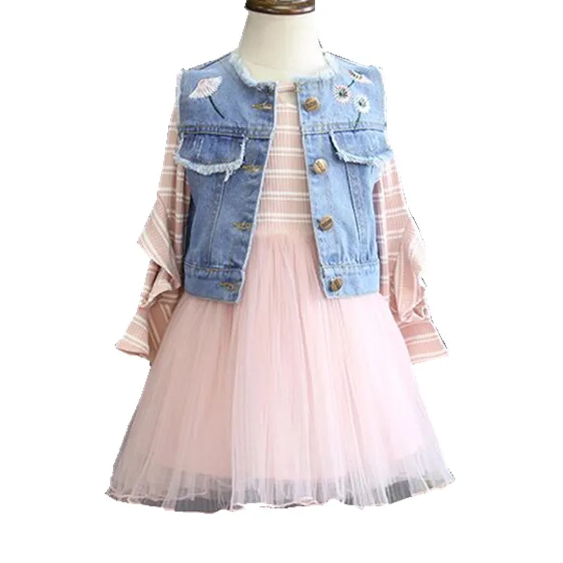 

YP280666 new year costume kids dresses for girls Dress TUTU Embroidery Toddler Girls Princess Dress Holiday Dress Autumn