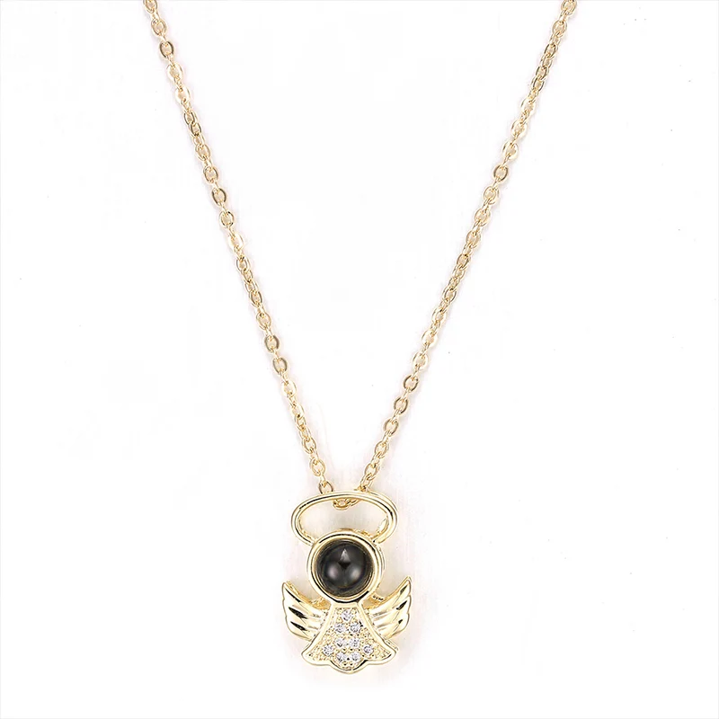

New Angel Wings Girl Pendant Necklace Fashion Ladies Party Accessories Romantic Tanabata Gift Fashion Ladies Accessories