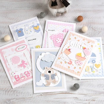 

cute new baby card kit for beginner 6 card decoupage kit complete card making