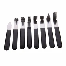 8 шт. резьба по гончарной глине из нержавеющей стали с резиновой ручкой инструменты для резьбы DIY Художественный Набор для лепки для резки по глине инструмент