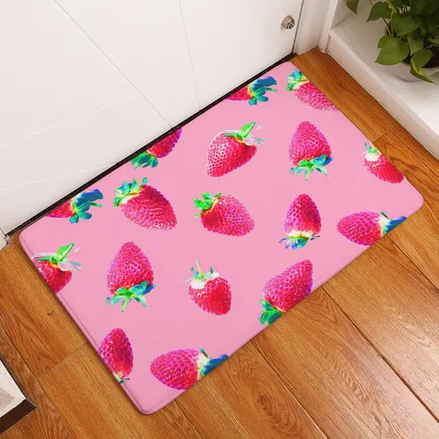 Floor Mat Pineapple Fruit Printed Suede Doormat Outdoor Kitchen Mat