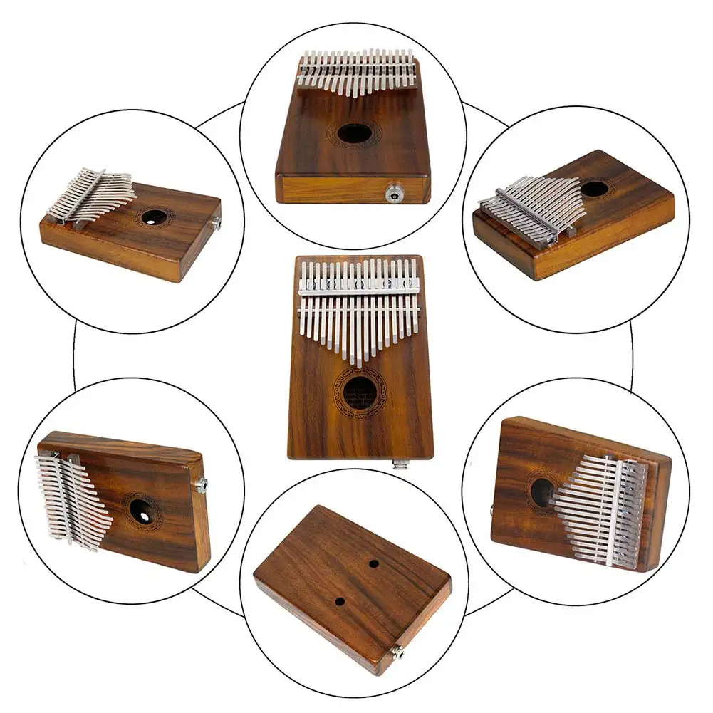 

17 Key Thumb Piano Mbira Likembe Compact Solid Finger Piano Resonance Solid Mahogany Body SMN88