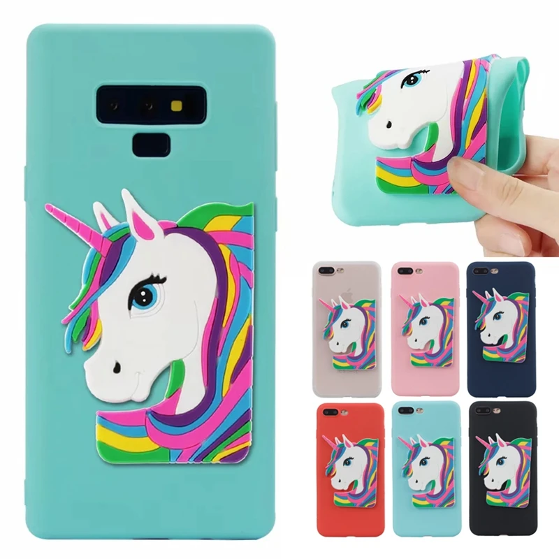 3D мультяшный чехол с единорогом для Samsung Galaxy J4 J6 J8 2018 J3 J5 J710 2017 EU Huawei Y6 Y7 Y5 милый