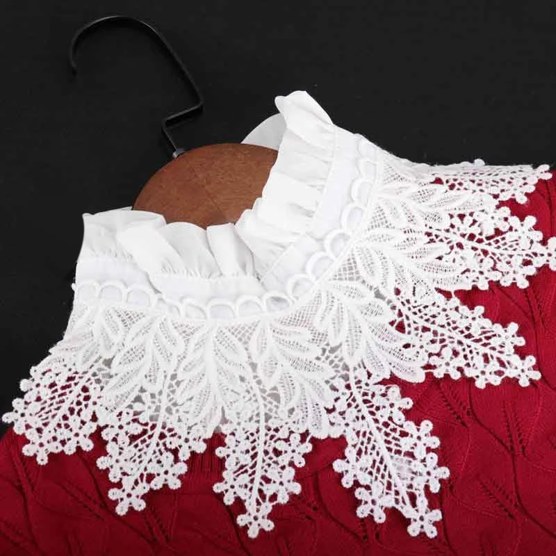 

Vintage Lace Fake Collar Shirt 2019 Embroidery Fake Collar for Women Detachable Fake Shirt Collar Women Clothes Accessories