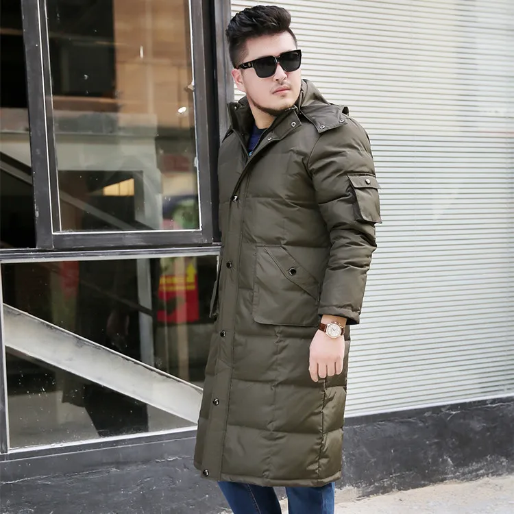 Новое поступление зимней мужской повседневное длинное пальто Детская куртка высокого качества, 13 xlchest 185 см модная обувь размера плюс XL-10XL11XL12XL13XL 180 - Цвет: 180 green