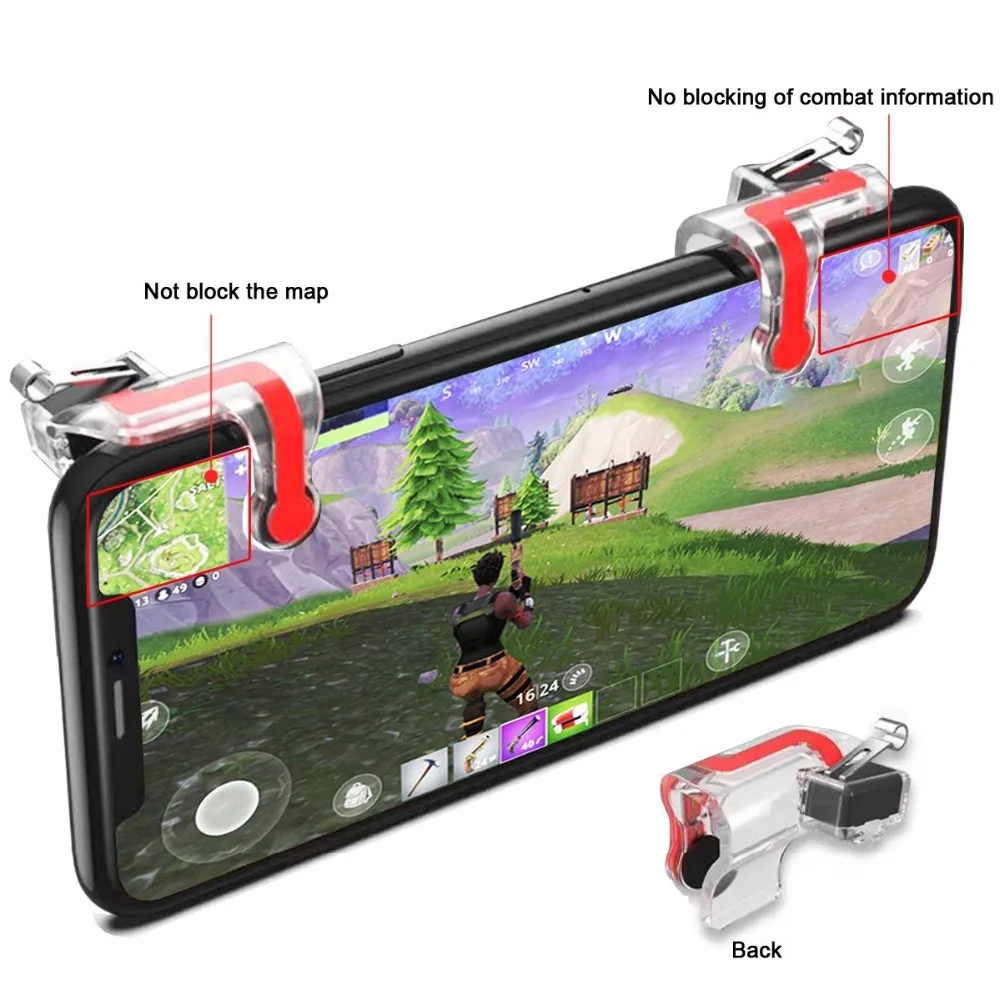 

Mobile Game Controller Gamepad L1R1 Mobile Phone Joystick Sensitive Shoot and Aim Triggers for PUBG/Knives Out/Rules of Surviv