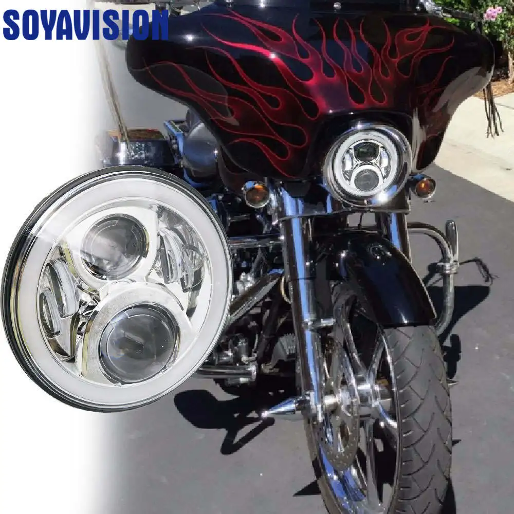 7 &quotкруглый для Harley мотор светодиодный светильник DRL Поворотный Светильник Touring
