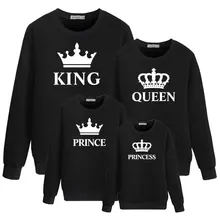 Одинаковые комплекты для семьи «king», «queen» «prince» и «princess» футболка для мамы, папы, для мамы, сына, дочери; толстовка; одежда «Мама и я»; сестра