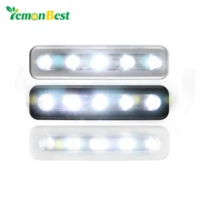 LemonBest мини беспроводной настенный светильник лампа для шкафа 5 светодиодный ночник батарея Домашнее освещение для под кухонные шкафы