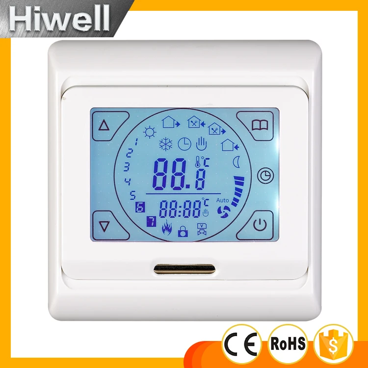 

touch screen floor heating room thermostat white backlight M9.716 CE RoHS SWITCH