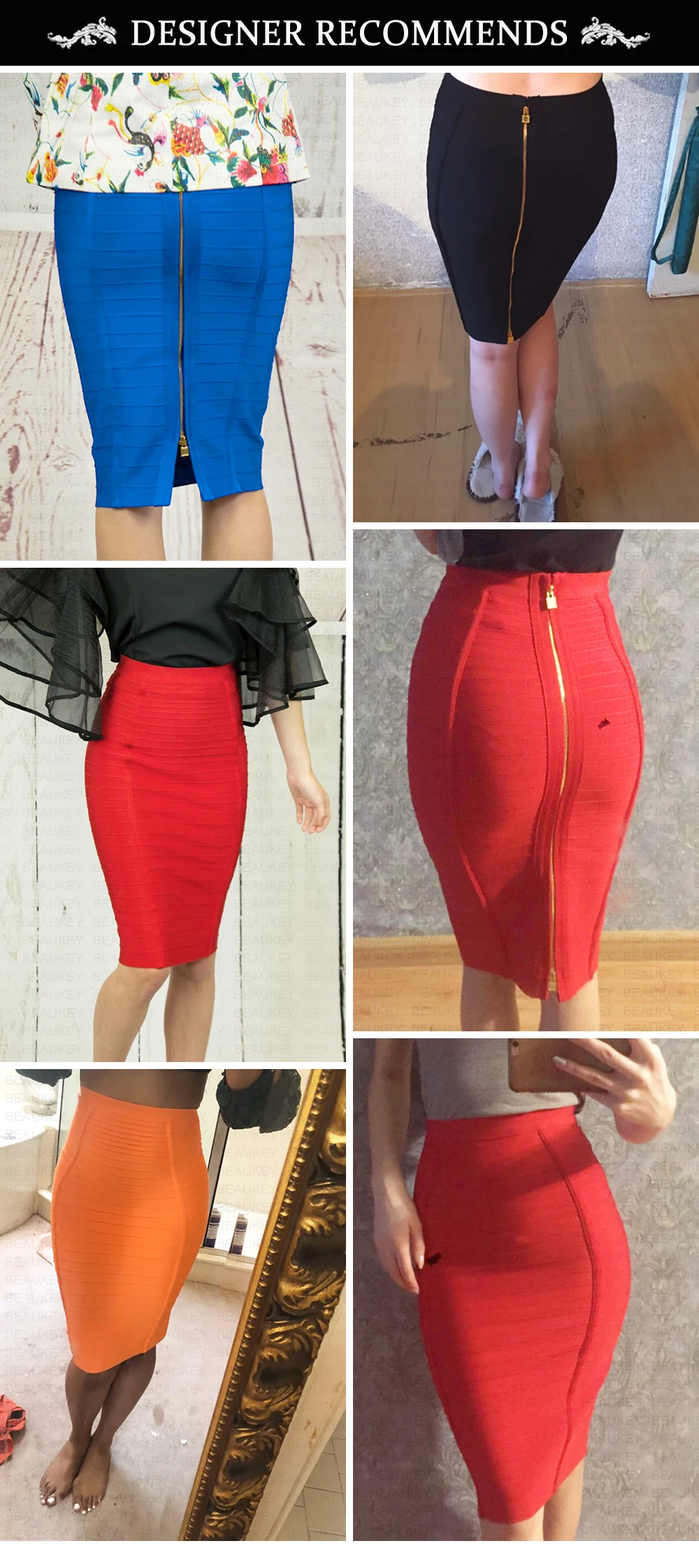 black pleated skirt High Waist New Fashion 2018 Sexy Ladies Pencil Knee Length Bandage Bodycon Skirt Red Striped zipper office lady wear long skirts for women